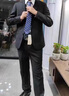 恒源祥定制西服套裝男高端商務(wù)正裝禮服面試正裝男修身新郎婚禮西服男裝 A黑色(西服+褲子) XL碼(加8件禮品) 曬單實拍圖