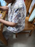 奉孝中老年人女夏装妈妈装春夏洋气太太老人衣服套装冰丝短袖奶奶衬衫 894蓝花（搭配黑裤子） 3XL（建议135-150斤） 实拍图