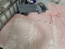 顧庭仙女純棉四件套100全棉柔軟裸睡公主風(fēng)雪紡花邊被套床單床上用品4 玫瑰物語(yǔ)粉 1.5m床單款四件套-被套200*230cm 曬單實(shí)拍圖