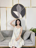 韓姿朵（Hanziduo）雙層紗布棉紗睡裙睡衣女吊帶裙夏季性感純棉嬰兒紗棉綢夏天家居服 3261 L 曬單實(shí)拍圖