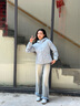波司登（BOSIDENG）【反季】谷愛凌同款輕薄鵝絨羽絨服女連帽修身連帽便捷收納短外套 晴山藍5702 S 160/84A 曬單實拍圖