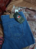 冬季加絨加厚博紅林蘋(píng)果牛仔褲彈力男寬松大碼深襠直筒高腰中老年 016-1寶石藍 40 碼=3尺2腰圍 曬單實(shí)拍圖