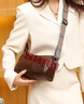 袋鼠（KANGAROO）品牌專(zhuān)柜頭層牛皮休閑小包包女神節女士枕頭包真皮單肩斜揹包 咖色(袋鼠專(zhuān)柜真皮)【背面帶拉鏈 曬單實(shí)拍圖