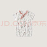 巴厘小豬嬰兒衣服夏季薄款女寶公主哈衣莫代爾短袖新生兒ins風(fēng)寶寶連體衣 淺風(fēng)棲林 90cm 曬單實拍圖