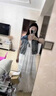 VEOX漸變色寬松牛仔馬甲女夏季polo領(lǐng)時(shí)尚短款百搭馬夾設計感拼接外套 藍色馬甲 8726 S 曬單實(shí)拍圖