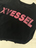 XVESSEL夏季女露腰短袖T恤潮流百搭休閑黑色女裝 女款夏季露腰短T XS 曬單實拍圖