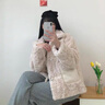 艾柔丹AIROUDAN輕奢女裝仿羊羔毛短外套女秋冬季新款皮毛一體百搭外套 米杏色 S 曬單實拍圖
