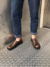 TYKT商務皮鞋男夏季套腳【頭層牛皮】復古休閑一腳蹬透氣鞋子男TD2229 卡其色 40 曬單實拍圖