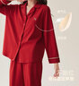 安之伴【蛇年紅品】情侶睡衣春秋莫代爾長袖女帶胸墊本命年家居服套裝 基本紅-男 XL 曬單實拍圖