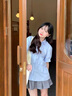 蝶嬌諾（DIEJIAONUO）連衣裙女裝夏天2024年新款韓版學院風JK制服純欲多巴胺穿搭甜辣妹 上衣+裙子 M 曬單實拍圖