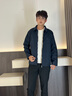 皮爾卡丹（pierre cardin）品牌夾克男士翻領外套春秋新款商務正裝干部茄克衫中年行政裝上衣 008藏青色【春秋款】 XL 曬單實拍圖