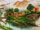 織巢鳥(niǎo)純手工十字繡成品江山如畫(huà)財運亨通財源滾滾客廳辦公室裝飾風(fēng)景畫(huà) 沒(méi)繡的印花材料套件240*90CM 曬單實(shí)拍圖