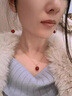 RAAG紅色項鏈南紅瑪瑙吊墜新中式玉石毛衣鏈女感圓珠頸鏈赤韻 赤韻單獨吊墜+925銀鍍金鏈子 曬單實(shí)拍圖