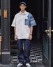 TAGD中國(guó)官方品牌店 拼接撞色短袖夏季潮牌復(fù)古民族風(fēng)襯衫男女同款 白色（款式偏寬松） M （建議身高165-175） 曬單實(shí)拍圖