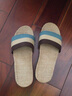 雨林霖亞麻拖鞋男女居家室內涼拖鞋情侶防滑家居涼鞋夏春秋地板 藍灰褐(男鞋) 28碼(42-43) 曬單實(shí)拍圖