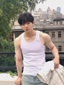 貓人背心男100%純棉男士運動背心羅紋背心7A級抑菌透氣防螨打底背心 100%純棉背心1件裝-灰色 XL 曬單實拍圖