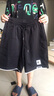真維斯（Jeanswest）夏季短褲男士寬松速干休閑運(yùn)動(dòng)冰絲大褲衩外穿薄款沙灘五分中褲潮 2525黑色 L 曬單實(shí)拍圖