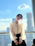 DPLAY2025秋季氣質(zhì)通勤白色上衣長袖蝴蝶結(jié)襯衫襯衣上衣女 奶杏色襯衫-現(xiàn)貨 S 曬單實拍圖