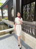 威世品秋季空姐職業(yè)連衣裙女售樓部案場(chǎng)客服前臺(tái)接待工作裝美容師工作服 米色九分袖連衣裙 M 建議98-107斤 曬單實(shí)拍圖