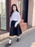 NICKYBABY女大童百褶裙兒童春秋洋氣黑色半身裙女童秋季中長(cháng)款學(xué)院風(fēng)jk裙子 4457黑色 160 cm 曬單實(shí)拍圖