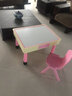 積木桌子多功能兒童玩具桌幼兒園大顆粒桌椅套裝拼裝女孩思維實(shí)木 粉積木桌60*80（兩用） 曬單實(shí)拍圖