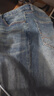 潮天士美式復古潮牌牛仔褲男寬松小腳直筒褲男士潮流水洗做舊秋冬季長(cháng)褲 藍色 33【150-160斤】 曬單實(shí)拍圖