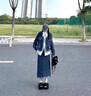拉夏貝爾（La Chapelle）針織連衣裙女裝2025年秋冬季新款韓版套裝兩件小個子打底裙子女冬 牛仔套裝 S 曬單實拍圖