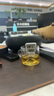 唐豐簡約耐熱玻璃小茶杯家用帶把觀山玻璃杯小容量單杯個人專用品茗杯 觀山透明單杯 曬單實拍圖