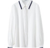 尚都比拉春秋撞色专机线休闲通勤设计感衬衫女长袖雪纺衬衣 白色 XL  实拍图