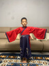 羅蒙兒童漢服國學(xué)男女童中國風(fēng)學(xué)生新中式中秋團體演出服 酒紅色 130 曬單實(shí)拍圖
