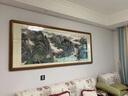 漢臻唐璽  HONZONTX山水畫客廳風(fēng)景源遠(yuǎn)流長(zhǎng)國(guó)畫名家手繪水墨畫聚寶盆辦公室裝飾畫 沙比利純實(shí)木框（圓角棕色） 裝裱165*85 曬單實(shí)拍圖