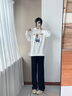 Teenie Weenie小熊女裝春季長(zhǎng)款連帽套頭衛(wèi)衣簡(jiǎn)約休閑通勤時(shí)髦上衣 白色 S (160) 曬單實(shí)拍圖
