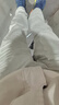 真維斯（Jeanswest）純棉褲子男春夏季長休閑褲男士寬松直筒百搭闊腿工作運動大碼下裝 2226B淺灰色【夏季薄款】 4XL 【建議200-220斤】 曬單實拍圖