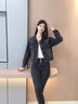 clotho Rennie品牌女裝黑色牛仔外套女2025春秋季新款韓版寬松顯瘦夾克百搭上衣 黑色 M 曬單實(shí)拍圖