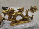 銅一家 龍擺件 銅龍擺件青龍工藝品生肖龍金龍擺件的裝飾品 長(cháng)約34cm漢龍（抓珠） 曬單實(shí)拍圖