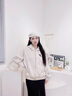 MXQP連帽開衫外套女2025春秋冬新款韓版寬松設(shè)計(jì)感小眾拉鏈學(xué)生衛(wèi)衣女 杏色 M 【80-110斤】 曬單實(shí)拍圖