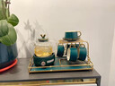 英格麗（INGRI）輕奢高檔客廳燒水壺整套茶具陶瓷杯子大容量玻璃泡茶壺實(shí)用伴手禮 深綠1.1+底座A+4杯碟+杯架+托盤(pán) 曬單實(shí)拍圖