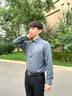 沙馳SATCHI男裝男士抗皺恒溫長(cháng)袖襯衫秋季新款商務(wù)正裝彈力舒適襯衣男 孔雀藍 42 曬單實(shí)拍圖