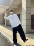 真維斯長(cháng)袖t恤男秋款美式休閑內搭潮牌衣服韓版寬松運動(dòng)純棉圓領(lǐng)打底衫 【100%純棉】白色 L (175) (收藏加購優(yōu)先發(fā)) 曬單實(shí)拍圖