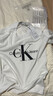 Calvin KleinJeans夏季男士休閑圓領(lǐng)ck純棉金線(xiàn)字母刺繡修身純色內搭短袖T恤 YAF-白色 S （建議110-130斤） 曬單實(shí)拍圖