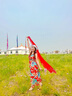 京功海南旅游服裝泰國三亞海邊度假沙灘裙女波西米亞長裙雪紡裙子V領(lǐng) 圖片色 M 曬單實拍圖