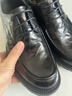 金利來(lái)（Goldlion）男鞋厚底增高商務(wù)正裝皮鞋男士系帶手抓紋大頭皮鞋男冬季加絨棉鞋 黑色 39 比標準碼皮鞋偏大一碼 曬單實(shí)拍圖