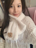動蕩橙毛絨圍巾女學(xué)生冬季加厚保暖少女可愛加絨小熊交叉圍脖護頸脖套 DWJ41 毛絨圍巾 白色 曬單實拍圖