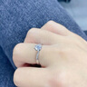 夢(mèng)芊汐莫桑鉆情侶戒指一對男女訂婚結婚銀對戒情人節生日禮物送女友老婆 1克拉莫桑鉆情侶對戒+免費刻字 曬單實(shí)拍圖