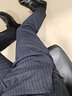 KEA西褲男豎條紋修身青年正裝西服褲子男士商務(wù)韓版休閑褲 藍灰色 33 曬單實(shí)拍圖