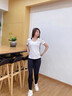 斯泊恩瑜伽服女套裝夏季薄款短袖速干健身服三件套寬松大碼運動(dòng)套裝修身顯瘦2022新款時(shí)尚V領(lǐng)外穿跑步服 白色上衣+長(cháng)褲 M 曬單實(shí)拍圖