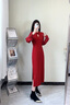 DPLAY秋季新中式訂婚國風(fēng)改良旗袍紅色連衣裙回門(mén)服敬酒服長(cháng)裙 鐵銹紅 M 曬單實(shí)拍圖