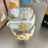 逗趣家兒童水杯帶吸管高顏值雙飲杯小學生直飲奶茶杯子可愛斜挎塑料杯 奶黃色【手鏈+3D立體貼】 550ml 曬單實拍圖