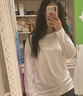 妙奕嘉長(cháng)袖t恤女純白色內搭打底衫女洋氣輕薄衛衣女寬松上衣女秋裝2025 白色長(cháng)袖T恤L【適合100-115斤】 曬單實(shí)拍圖