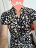 秦末（QINMO）2025法式連衣裙女裝碎花裙新款夏季顯瘦夏天氣質(zhì)女神范雪紡裙子 571藏青色 XL 110-125斤 曬單實拍圖